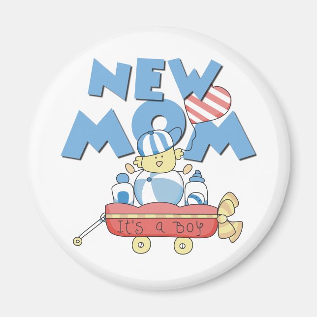 New Mom It's a Boy Tshirts and Gifts Magnet (Front)