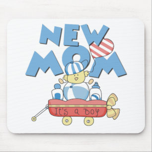 New Mom It's a Boy Tshirts and Gifts Mouse Pad