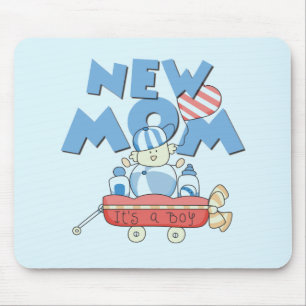 New Mom It's a Boy Tshirts and Gifts Mouse Pad
