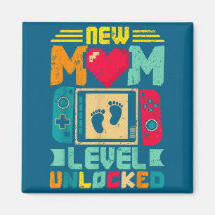 New Mom Level Unlocked Gamer Valentine's Magnet