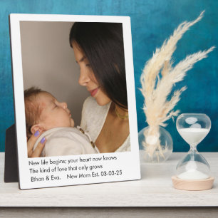 New Mom One photo Mother's Day Gift Plaque