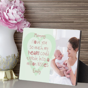 New Mom Photo - I Love You Kids Poem Mint Plaque