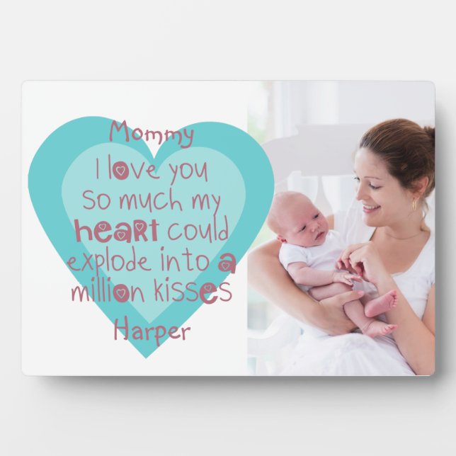 New Mom Photo - I Love You Kids Poem Pink Blue Plaque (Front)