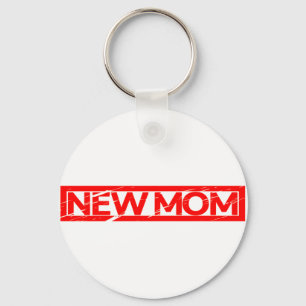 New Mom Stamp Keychain