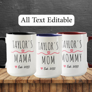 New Mom with Custom Name, Title & Est. Year Mug