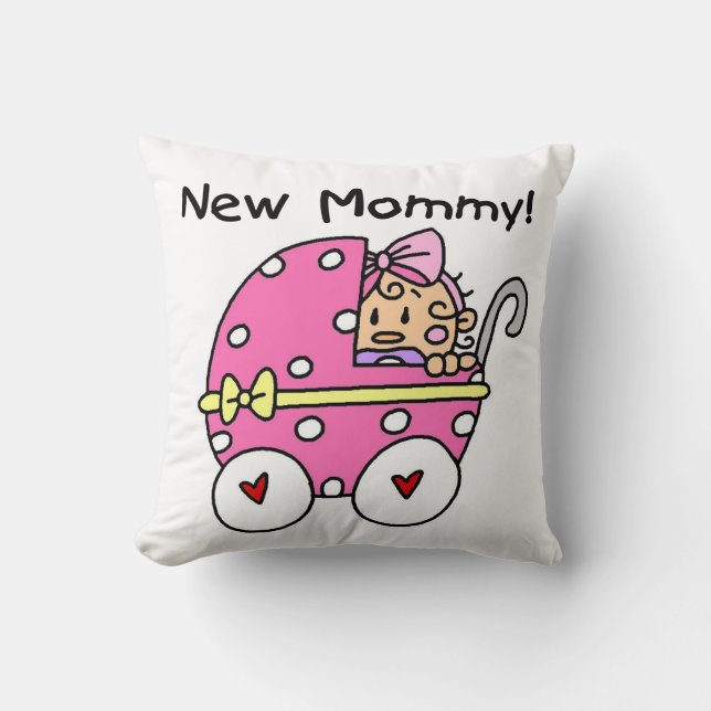 New Mommy Baby Girl Gifts Throw Pillow (Front)