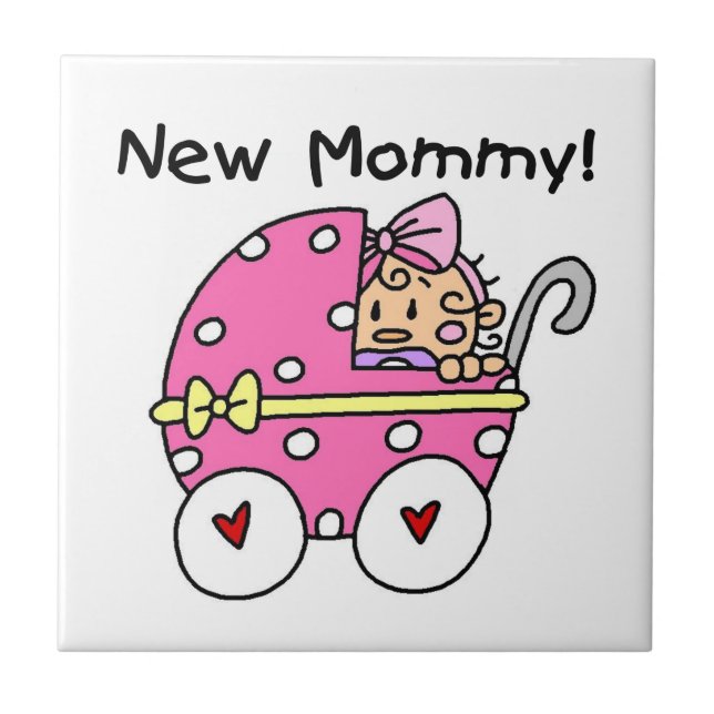New Mommy Baby Girl Gifts Tile (Front)
