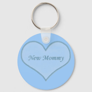 New Mommy Keychain, Blue Keychain
