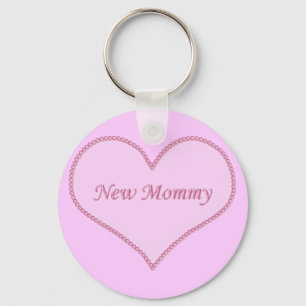 New Mommy Keychain, Pink Keychain