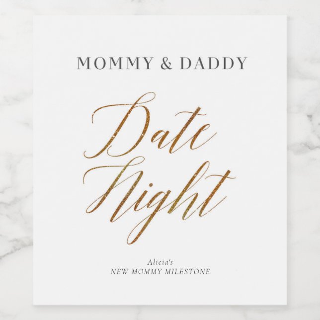 New Mommy Moments Date Night Wine Labels (Single Label)