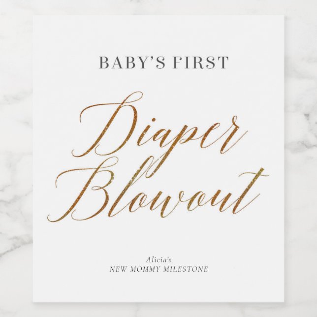 New Mommy Moments Diaper Blowout Wine Label (Single Label)