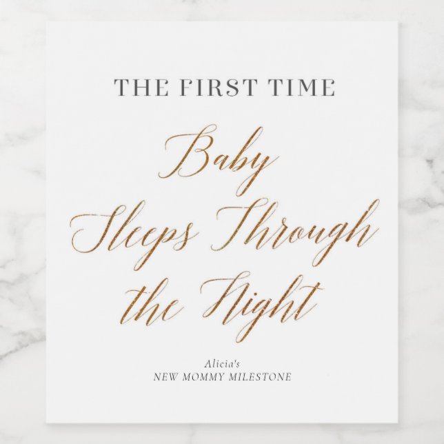 New Mommy Moments Sleep Through the Night Wine Label (Single Label)