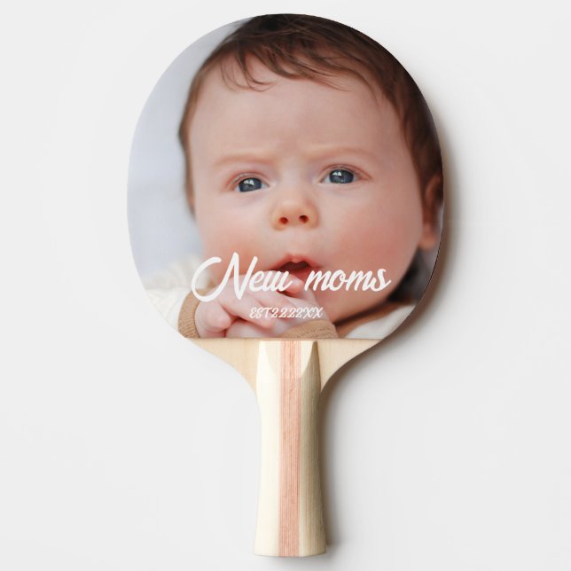 New moms custom baby photo ping pong paddle (Front)