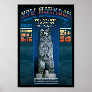 New Monsoon Hopmonk Tavern Novato CA  2013 Poster