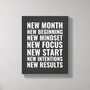 New Month New Beginning Motivational Wall Art