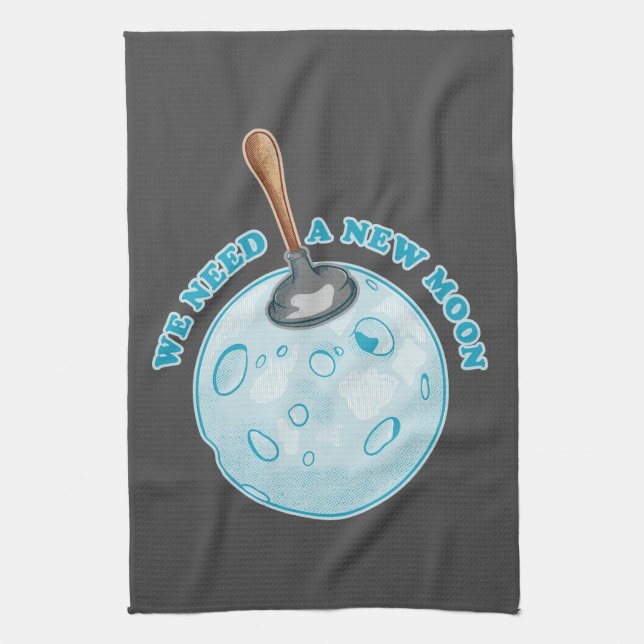 New moon astrology astronomy kitchen towel (Vertical)