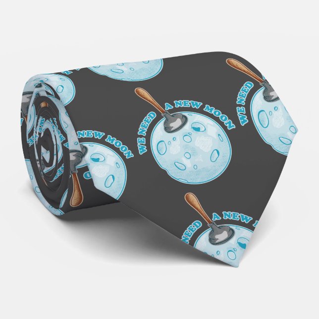 New moon astrology astronomy tie (Rolled)