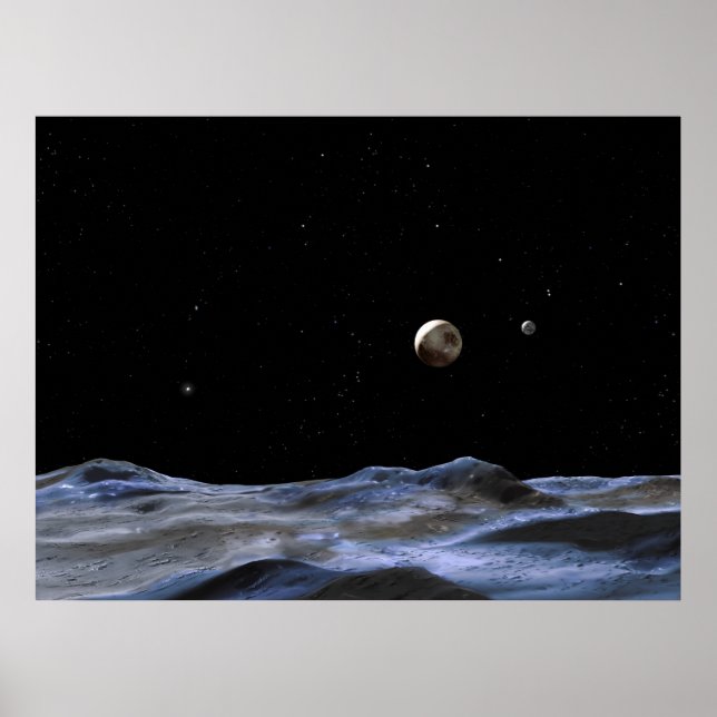 New Moons Around Pluto Poster (Front)