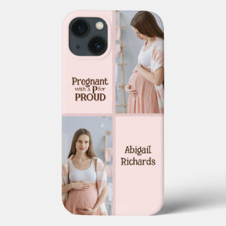 New mother pregnant proud typography gift for mom iPhone 13 case