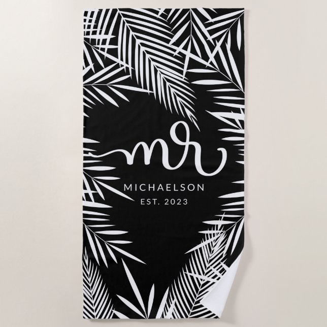 New Mr. | Tropical Leaves Beach Towel (Front)