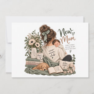 New Mum Club Cozy Motherhood Baby Shower Invitation