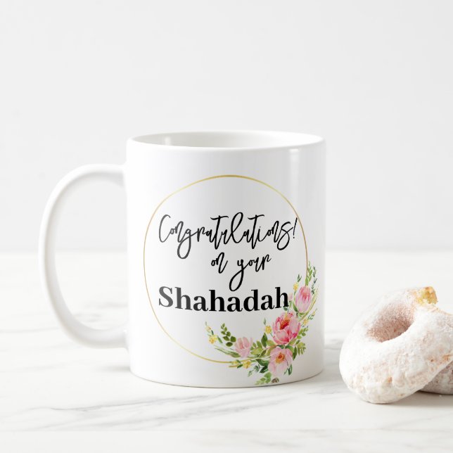 New muslim revert shahadah gift coffee mug (With Donut)