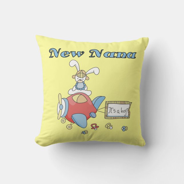 New Nana of Boy Airplane Gifts Throw Pillow (Front)