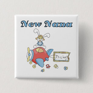 New Nana of Boy-Airplane Tshirts and Gifts 2 Inch Square Button