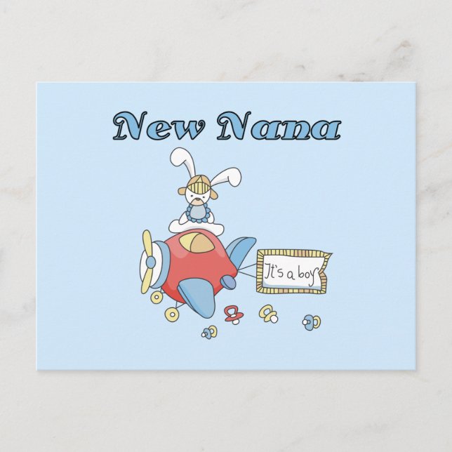 New Nana of Boy-Airplane Tshirts and Gifts Postcard (Front)