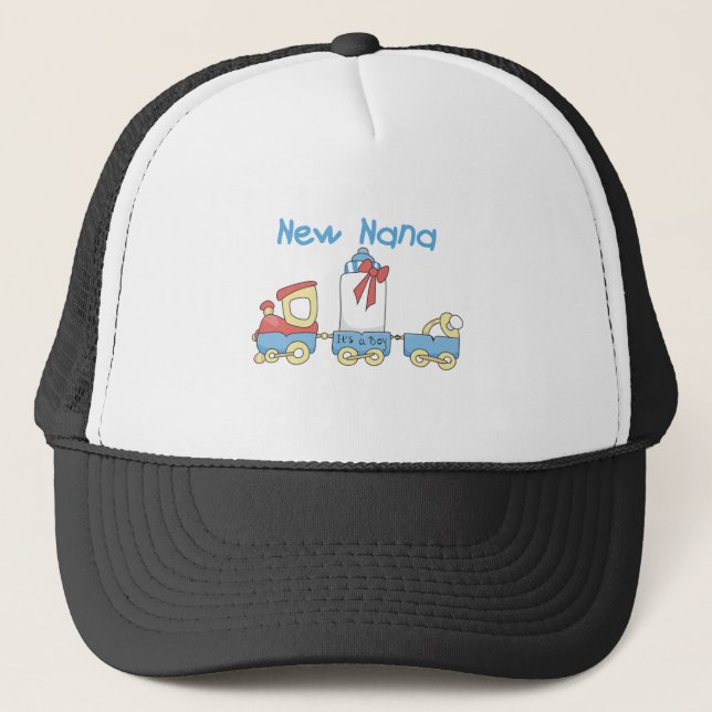 New Nana - Train Tshirts and Gift Trucker Hat (Front)