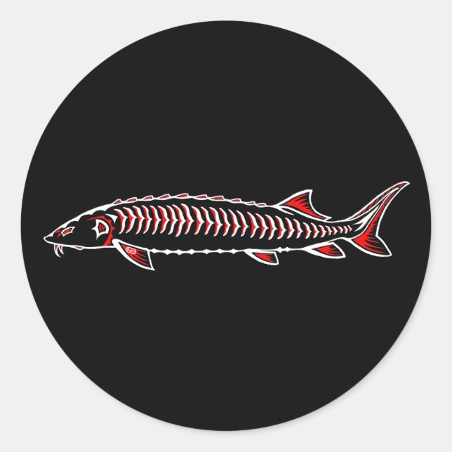 New Native - White Sturgeon Classic Round Sticker (Front)