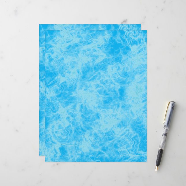 New Natural Blued Marble Scrapbooking Paper (Front/Back In Situ)