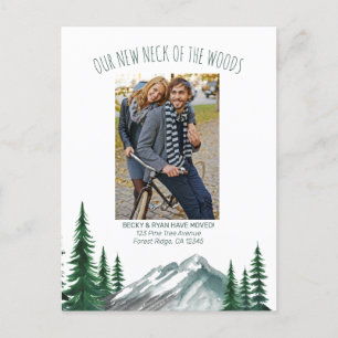 New Neck of the Woods Mountain Forest Photo Moving Holiday Postcard