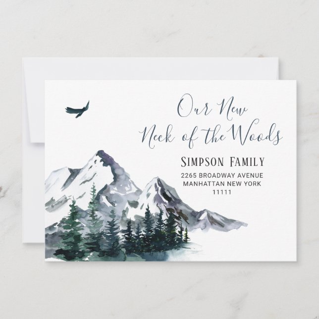 New Neck of the Woods  Moving Announcement Card (Front)