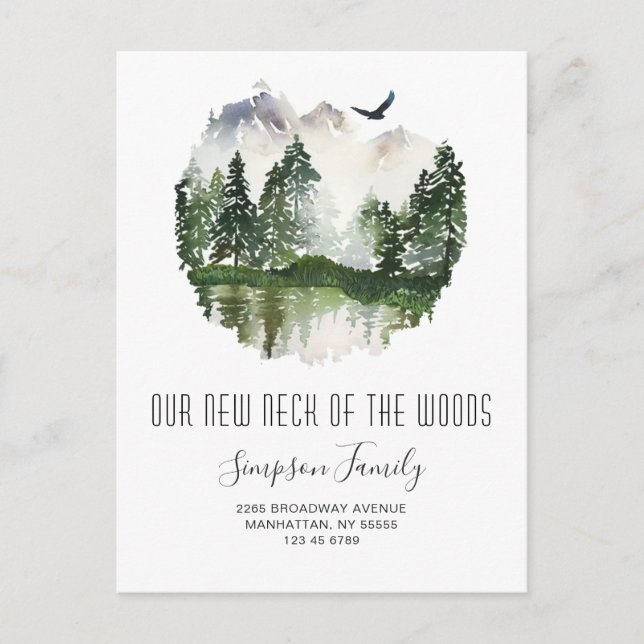 New Neck of the Woods  Moving Announcement Postcard (Front)