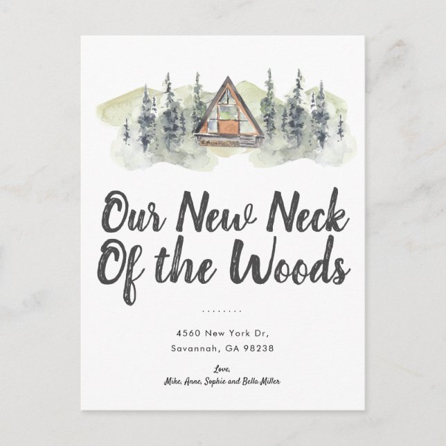 New Neck of the Woods | Moving Announcement Postcard (Front)