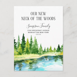 New Neck of the Woods  Moving Announcement Postcard