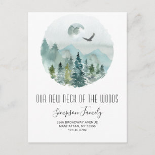 New Neck of the Woods  Moving Announcement Postcard