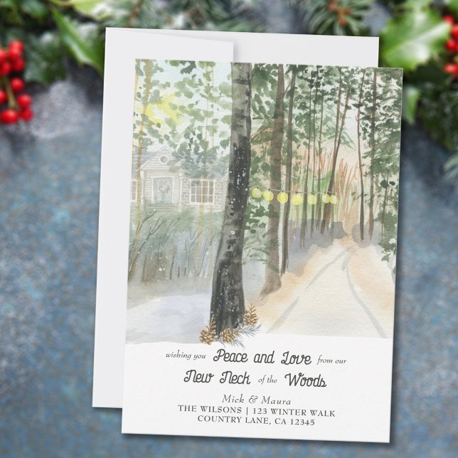 New Neck of the Woods Rustic Winter Holiday Moving Announcement (Creator Uploaded)