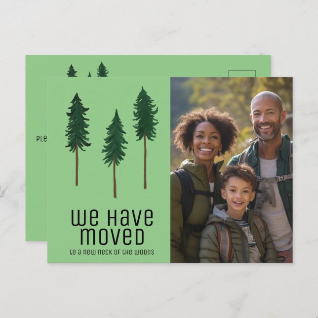 NEW NECK OF WOODS Trees Forest CUSTOM PHOTO Moving Postcard (Front/Back)