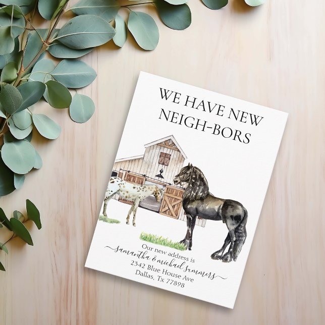 New Neighbour Horse Watercolor Moving announcement (Creator Uploaded)