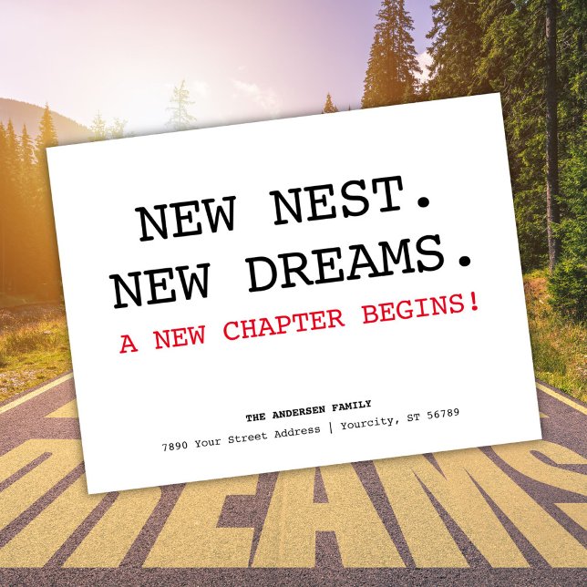 New Nest Address Simple Minimalist Moving Announcement Postcard (New Nest Address Simple Minimalist Moving Announcement Postcard)