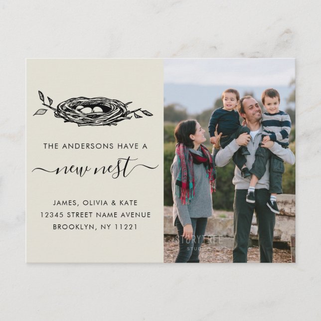 New Nest Home Change of Address Photo Moving Announcement Postcard (Front)