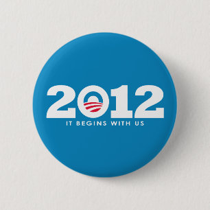 New Obama 2012 Logo 2 Inch Round Button