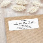 New or Future Mr & Mrs • Modern Return Address<br><div class="desc">Add an elegant finishing touch to wedding invitations, save the date cards, and thank you notes with simply stylish "new or future Mr. & Mrs." return address labels. All text on this template is simple to customize, making it suitable for an engaged couple as well as for newlyweds. The black...</div>