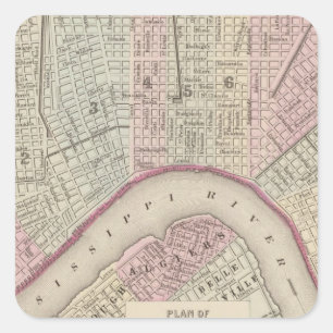 New Orleans 3 Square Sticker