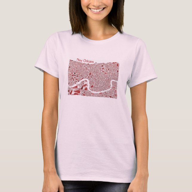 New Orleans Abstract Map T-Shirt (Front)