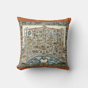 New Orleans Abstract Map Throw Pillow