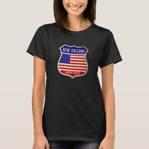 New Orleans America Coat Of Arms Flags City Of Lou T-Shirt