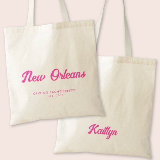 New Orleans Bachelorette Party Personalized Tote Bag (New Orleans Bachelorette Party Tote Bag)